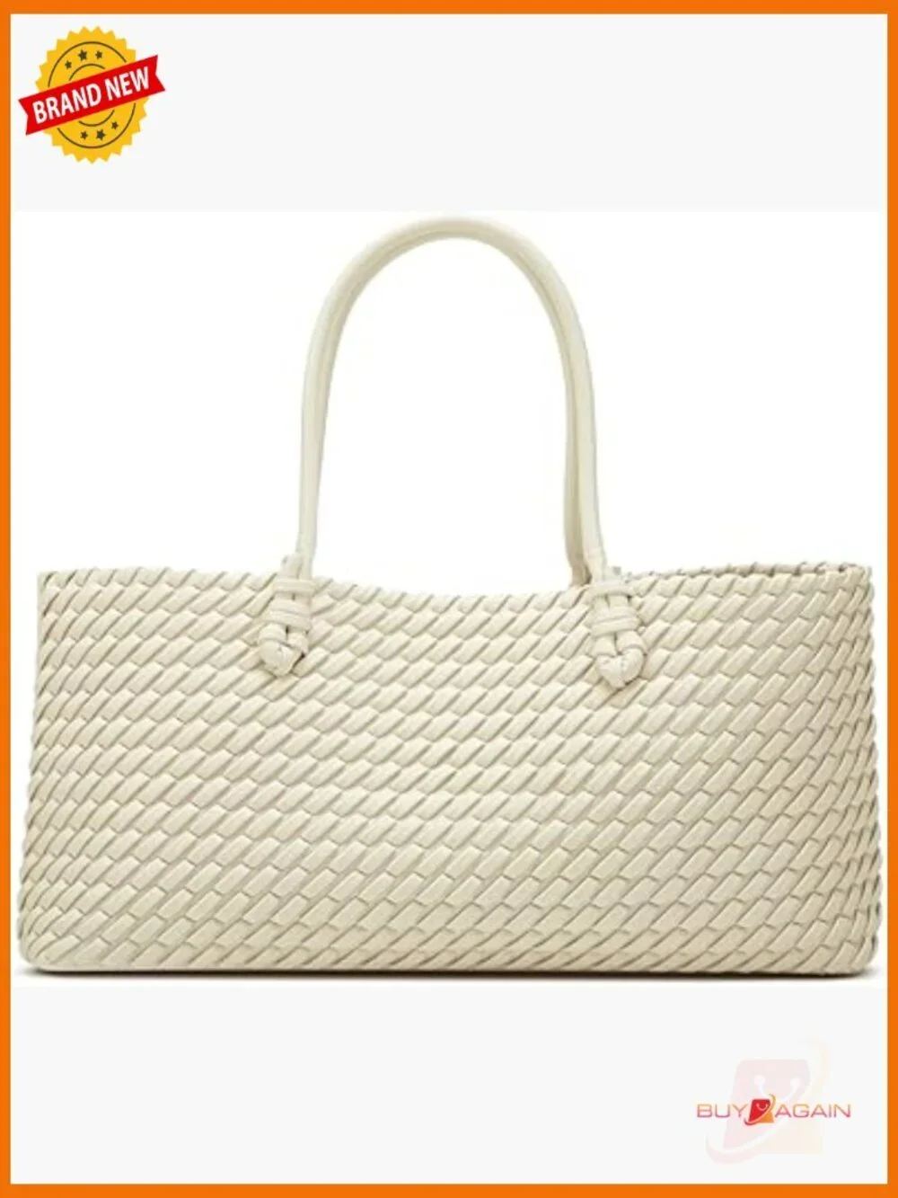 Slouchy PU Leather Woven Tote Bag Hobo Shoulder Crossbody Purse Satchel